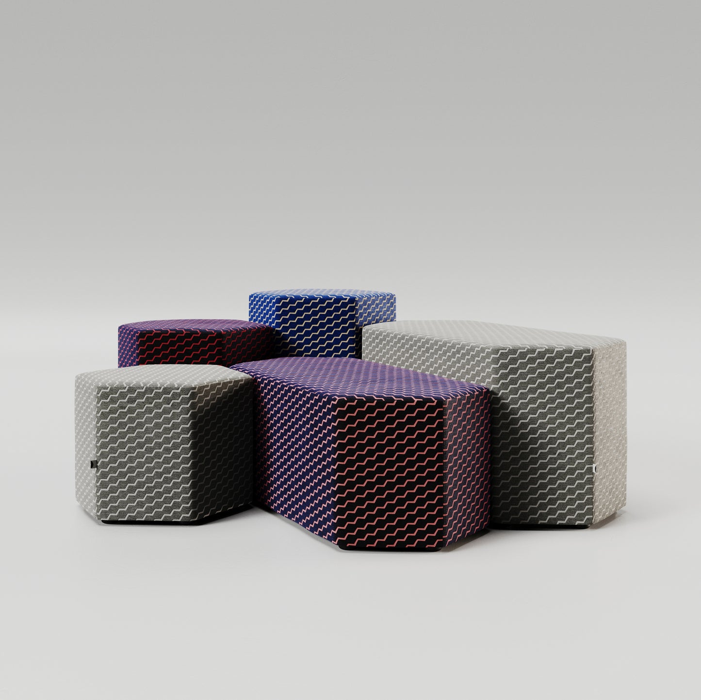 Buzz fabric with Hex stool by sixteen3