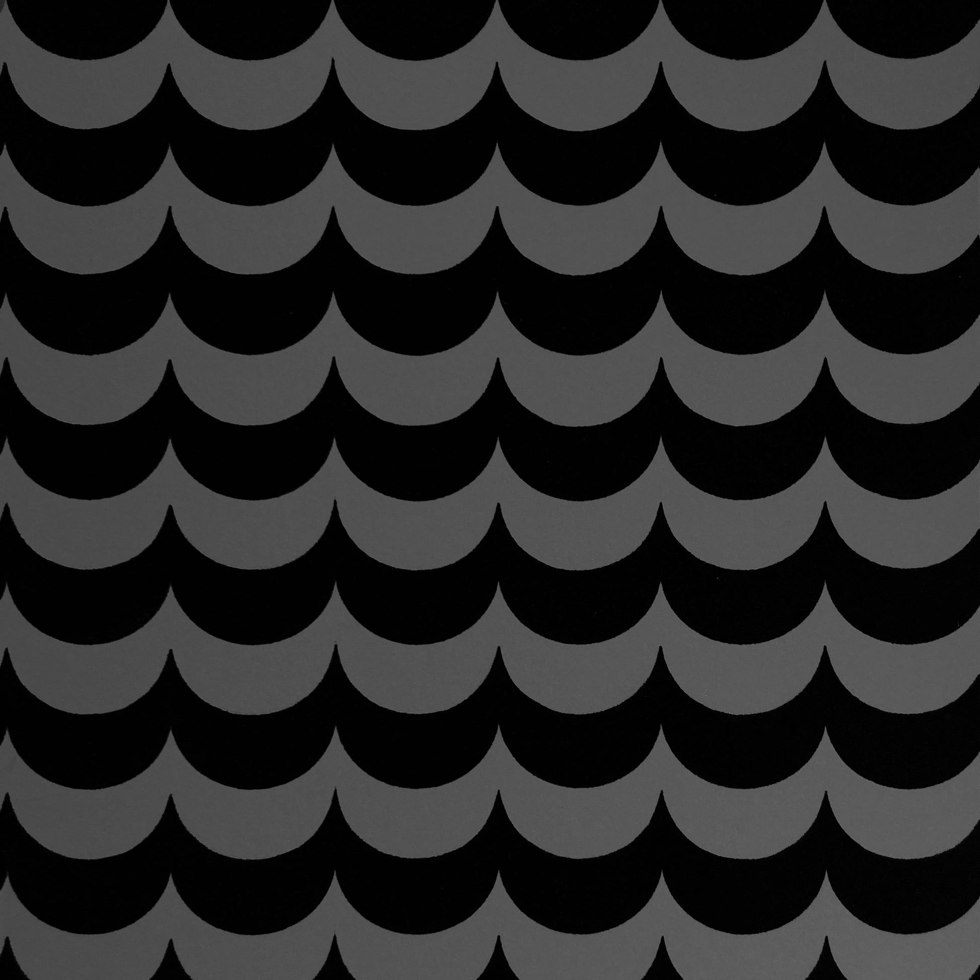 Scoop black flock wallpaper